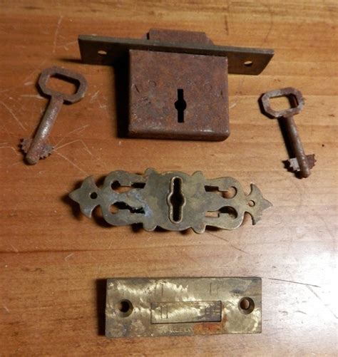 vintage metal lock box|replacement lock for antique desk.